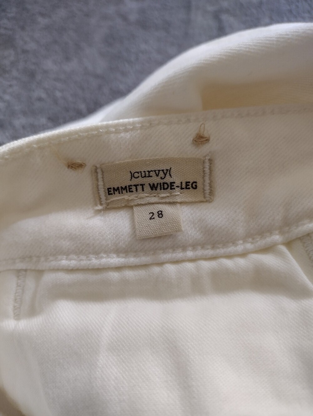 Madewell  Curvy Emmett Wide-Leg Jean in Tile White Size 28 - Picture 6 of 9
